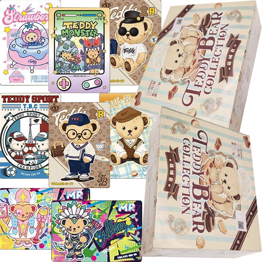 Official Teddy Bear Surprise Hobby Collection Card for Boy Girl Classic Popular Cartoon Star Cute Peripheral Character Card Gift
