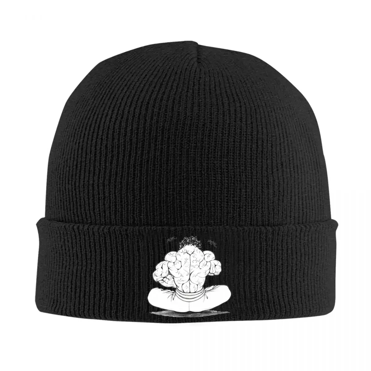 Baki The Grappler Back Eating Knitted Caps Women's Men's Skullies Beanies Winter Hats Martial Aesthetic Arts Anime Warm Caps