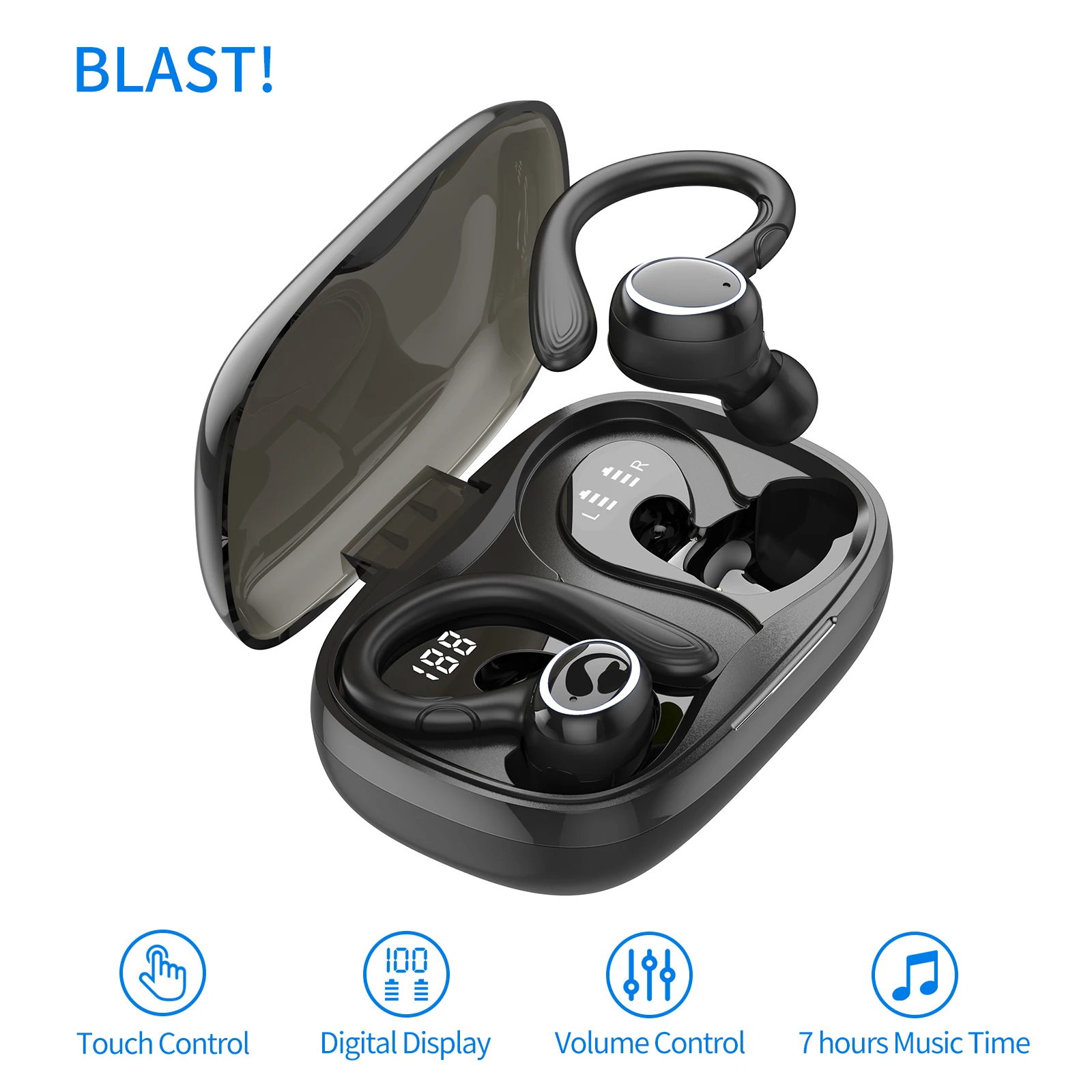 

Original BLAST! i25 TWS Earphones Volume control Bluetooth earbuds wireless headset noise reduction TWS Bluetooth Headphones