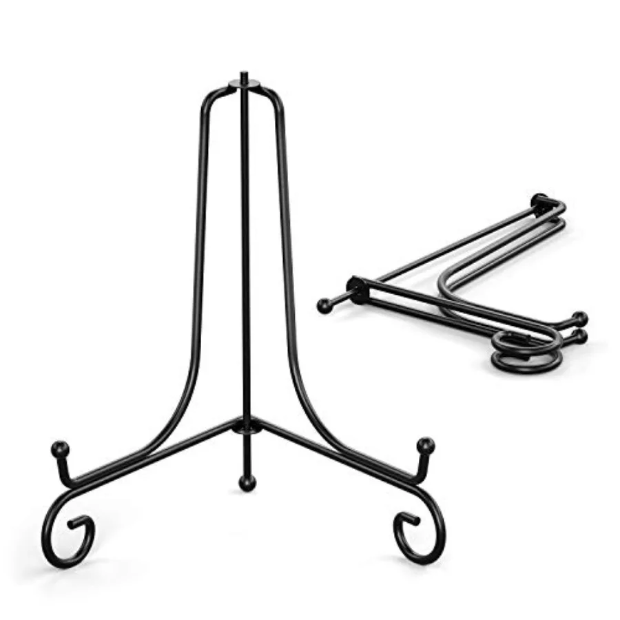 Plate Stands for Display - 8 Inch Plate Holder Display Stand + Metal Easel Stand for Picture Frame, Decorative Plates, Book, Ph