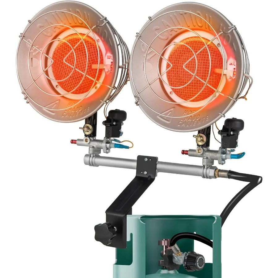 

30000 BTU Double Propane Tank Top Heaters Outdoor Heater Dual Burners with Adjustable Heat Settings Tip-over Switch Por