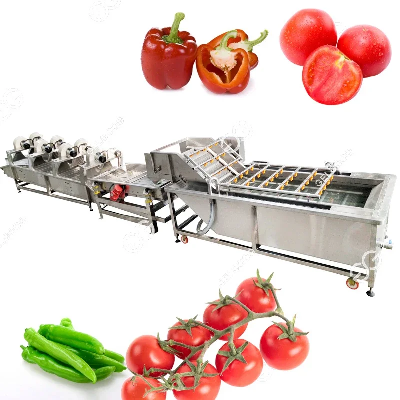 Air Bubbles Green Leafy Vegetable Cleaning Cutter Washer And Dryer Equipment Fruit Wash Tomato Washing And Drying Machine