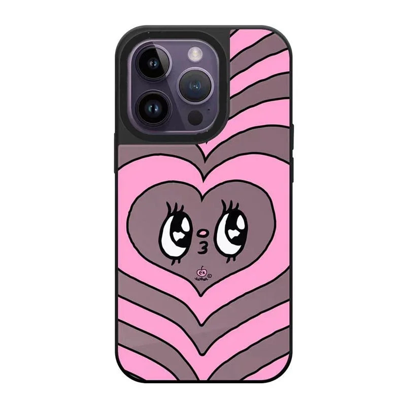 

Mirror Surface Cute Heart Phone Case Cover for IPhone 14 13 12 11 15 Pro Max Case for IPhone 15 Pro Max