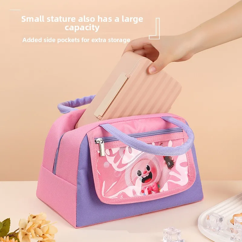 

New Cute Cartoon Trapezoid Insulated Lunch Bag - Portable Handheld Tote for Kids & Office Workers