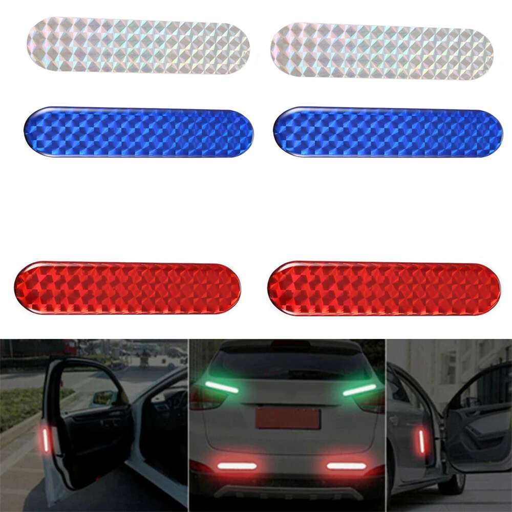 

20PCS Car Reflective Sticker Car Door Safety Warning Mark Reflector Tape Strips Auto Motorcycle Bike Reflector Stickers