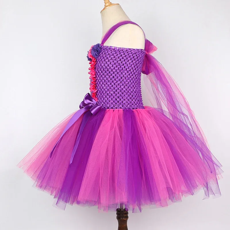 AD1 أليس تشيشيرو القط ازياء للفتيات الأرجواني الساخن الوردي كيتي الباليه تنورات قصيرة الزي الاطفال عيد ميلاد فساتين الهالوين الحيوان 5 @ rD ~