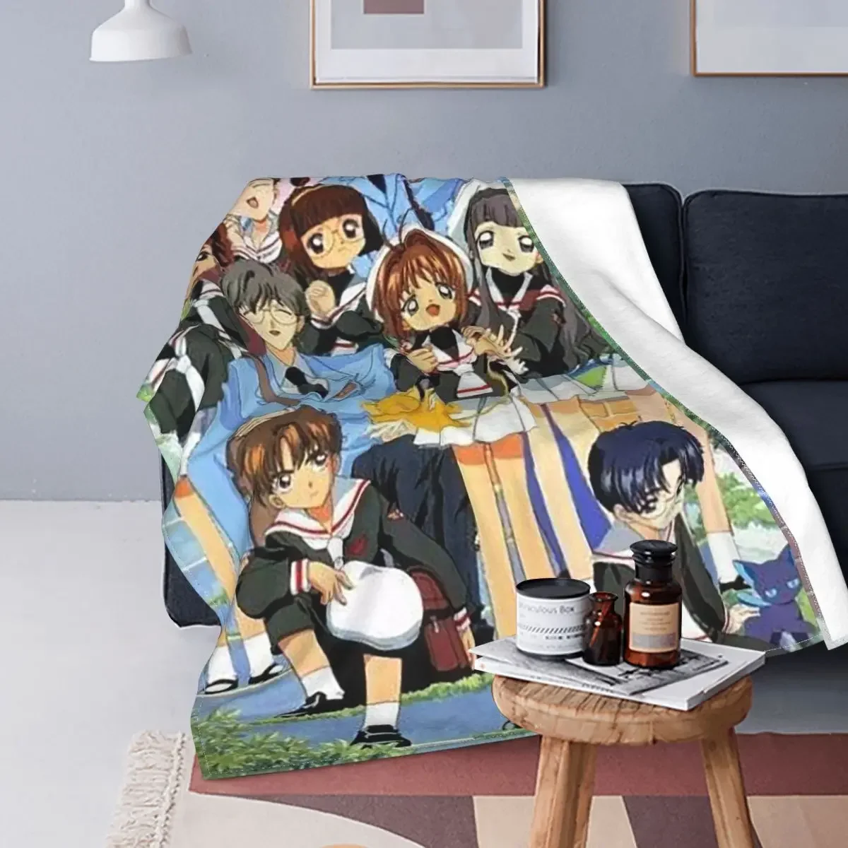

Baby Blanket Cardcaptor Sakura Art Sofa Cover Flannel Summer 3D Cartoon Cute Throw Thin Blanket for Bed Car Plush Thin Quilt