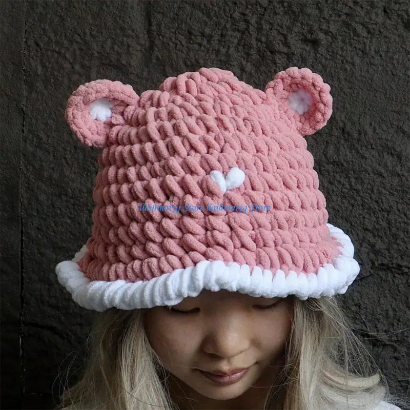 573B Fashion Bear Ear Hat Outdoor Wandelhoed Pullover Hat Outdoor Activity Skull Hat