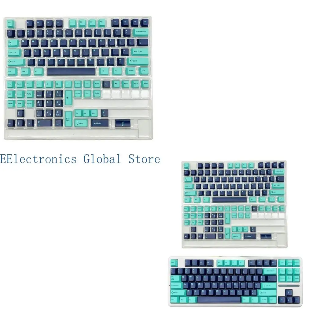 

462B Колпачки для клавиш, синий, черный, двухцветный, 121 клавиша, набор клавиш CherryProfile для игровых механических колпачки