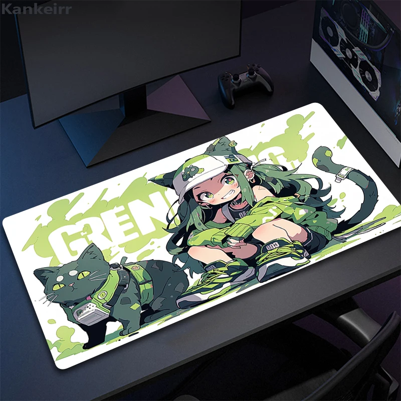 Kawaii Cat Mouse Pad Gamer Girl XXL Nuovo HD Personalizzato Home Computer Mousepad Tappetini da scrivania Tappetino da tavolo per laptop in morbida gomma naturale antiscivolo