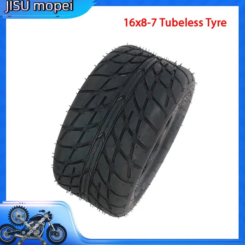 

16x8-7 Tubeless Tires for 7 Inch ATV Kart Lawn Mower Farm Vehicle Wear Resistant Wheel Tires Tubeless Tires