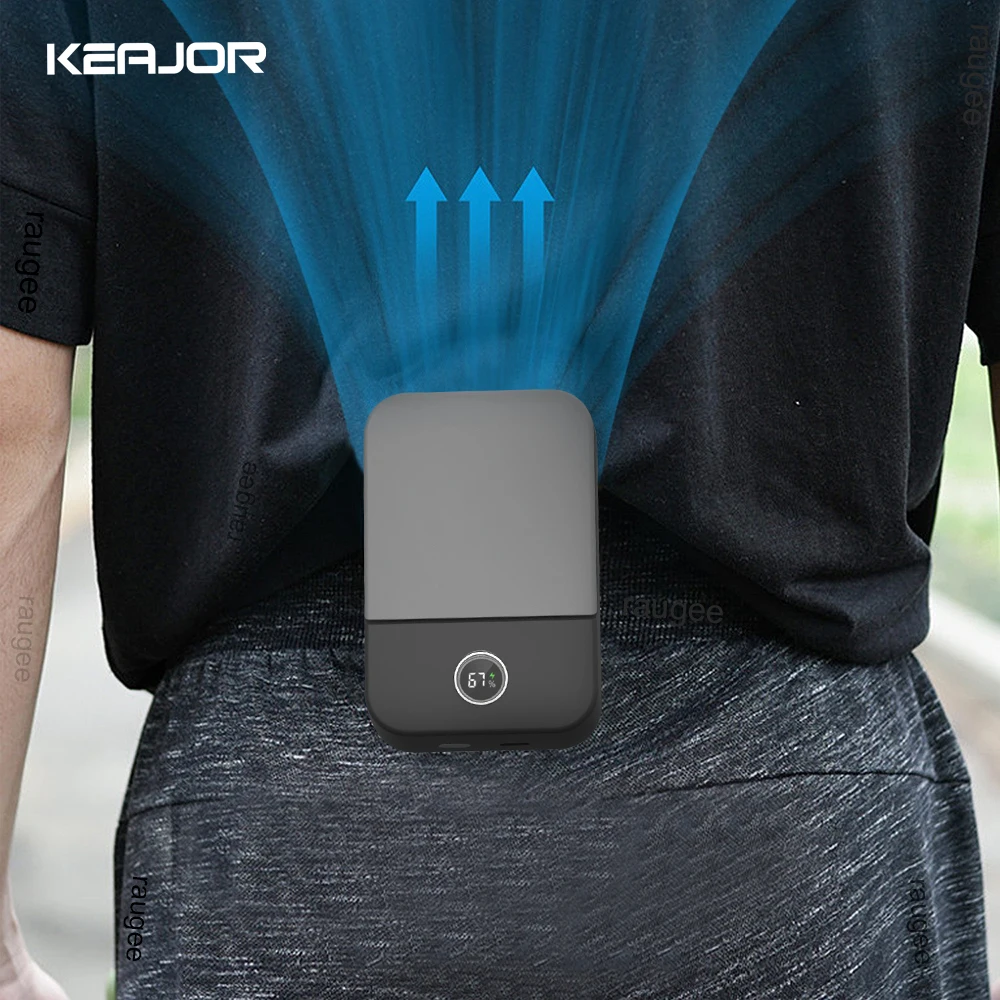 

Portable Waist Fan Mini Hanging Neck Fan 2000mAh USB Rechargeable Portable Fans Outdoor Camping Sports Waist Clip Small Fan