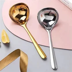 Feel Comfortable Small Spoon Household Stainless Steel Ladle Tableware Thickened Material Round Spoon Long Handle Porridge Spoon