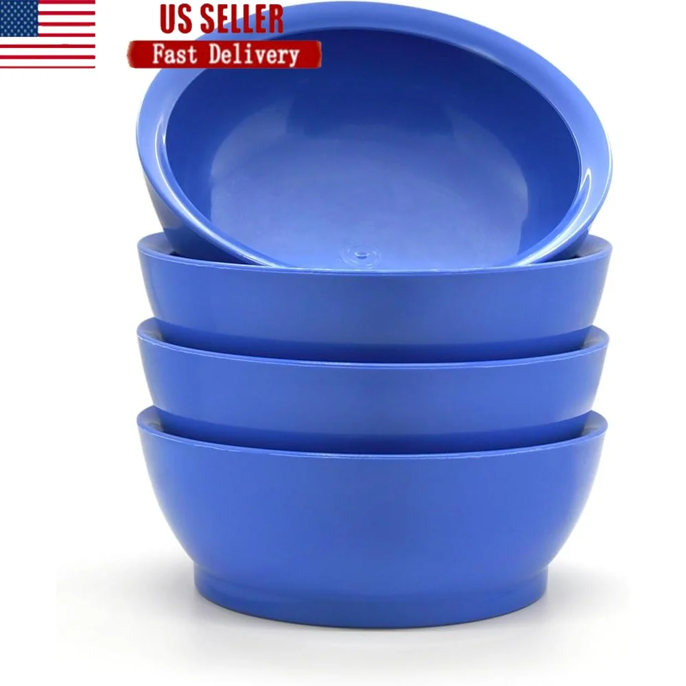 مجموعة أوعية بلاستيكية كبيرة غير قابلة للانسكاب 28 أونصة أطباق مطبخ قابلة لإعادة الاستخدام مع شفة مقعرة قاعدة غير قابلة للانزلاق شوربات الحبوب خلط السفر #1