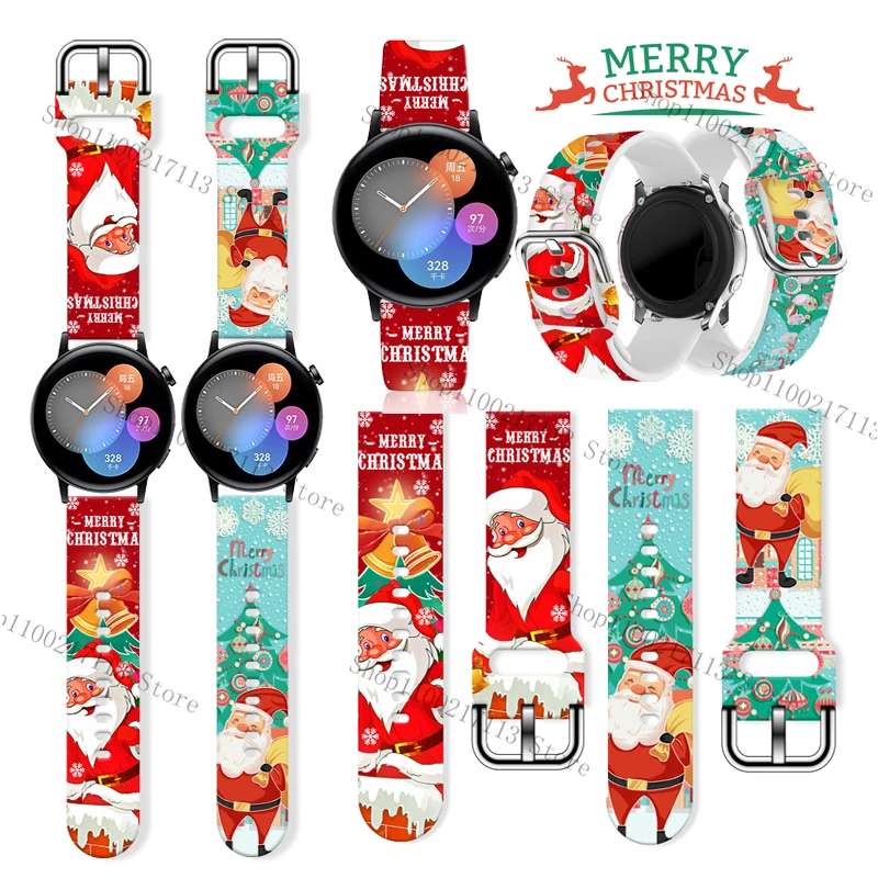 

Merry Christmas series Strap For Huawei watch 2Pro GT/GT2 Samsung galaxy/active2/gear sport/s3 Sz FB-Versa23 classic Watchband