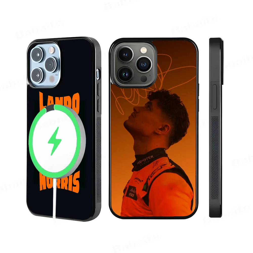 F1 Formula 1 L-Lando Norris Phone Case Magnetic Case For IPhone 16 14 13 12 11 15 Pro Max Plus For Magsafe Wireless Charge Cover