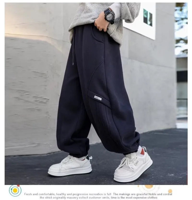 4-14 Jahre Teenager Jungen Sporthosen Herbst 2026 UNITIM Kinder Jungen Jogginghose Locker Sitzend mit Elastischem Bund Stilvolle Junior Kinder Jungen Hosen – Detail 14