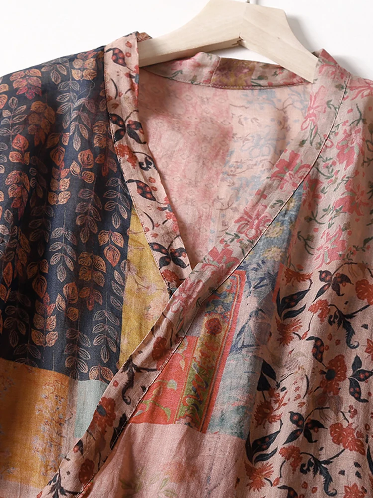 Women Bohemian Holiday Beach Sundress 2024 New Summer Oversized Vintage Literary Maxi Dresses Elegant Party Dress for Women