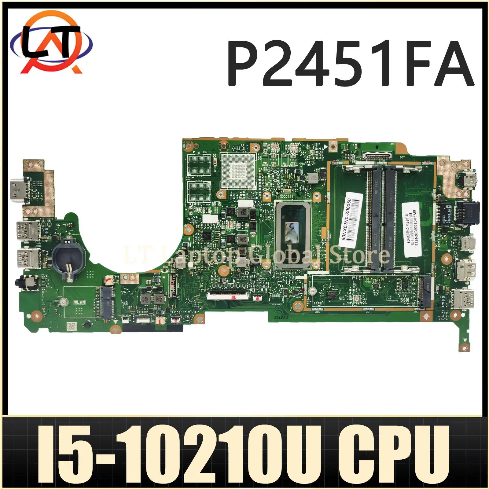 

LT Laptop P2451FB Motherboard For ASUS ExpertBook P2 P2451F P2451FA P2451FAW P2451FAV I5-10210U Mainboard TEST