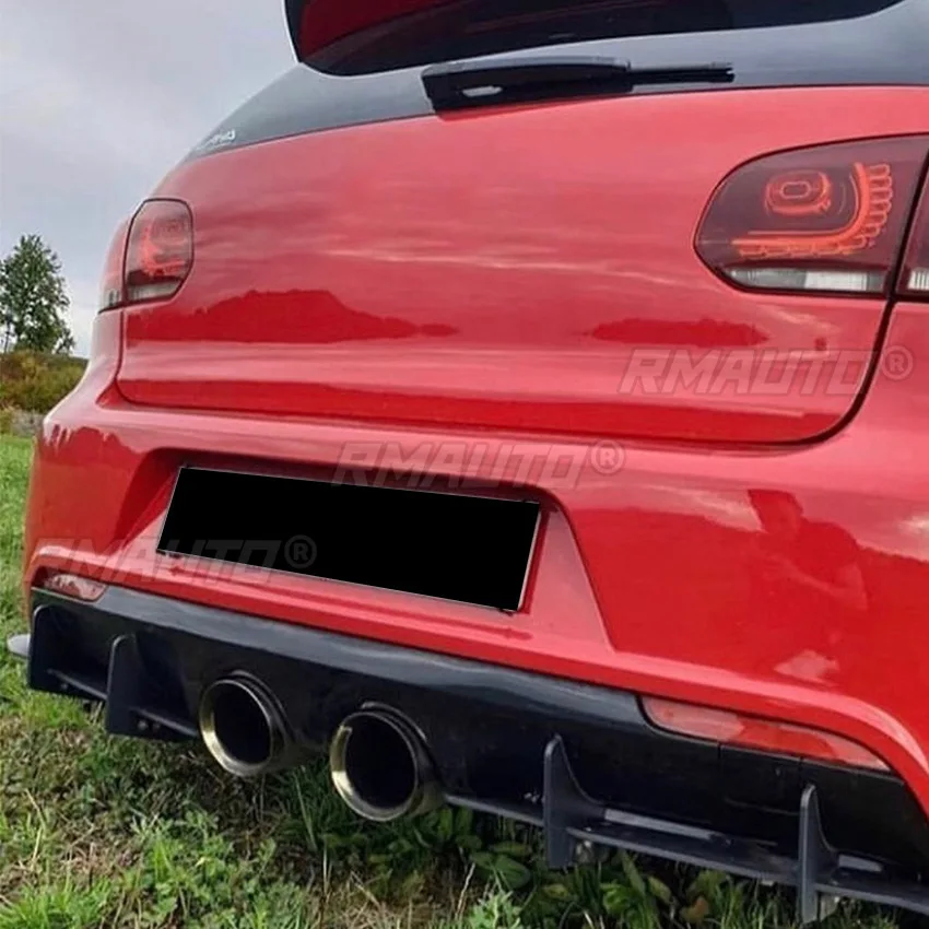 Picture 4: For VW Golf MK6 R Body Kit Rear Bumper Lip Rear Bumper Splitter Diffuser Spoiler Protector Apron Car Accessories