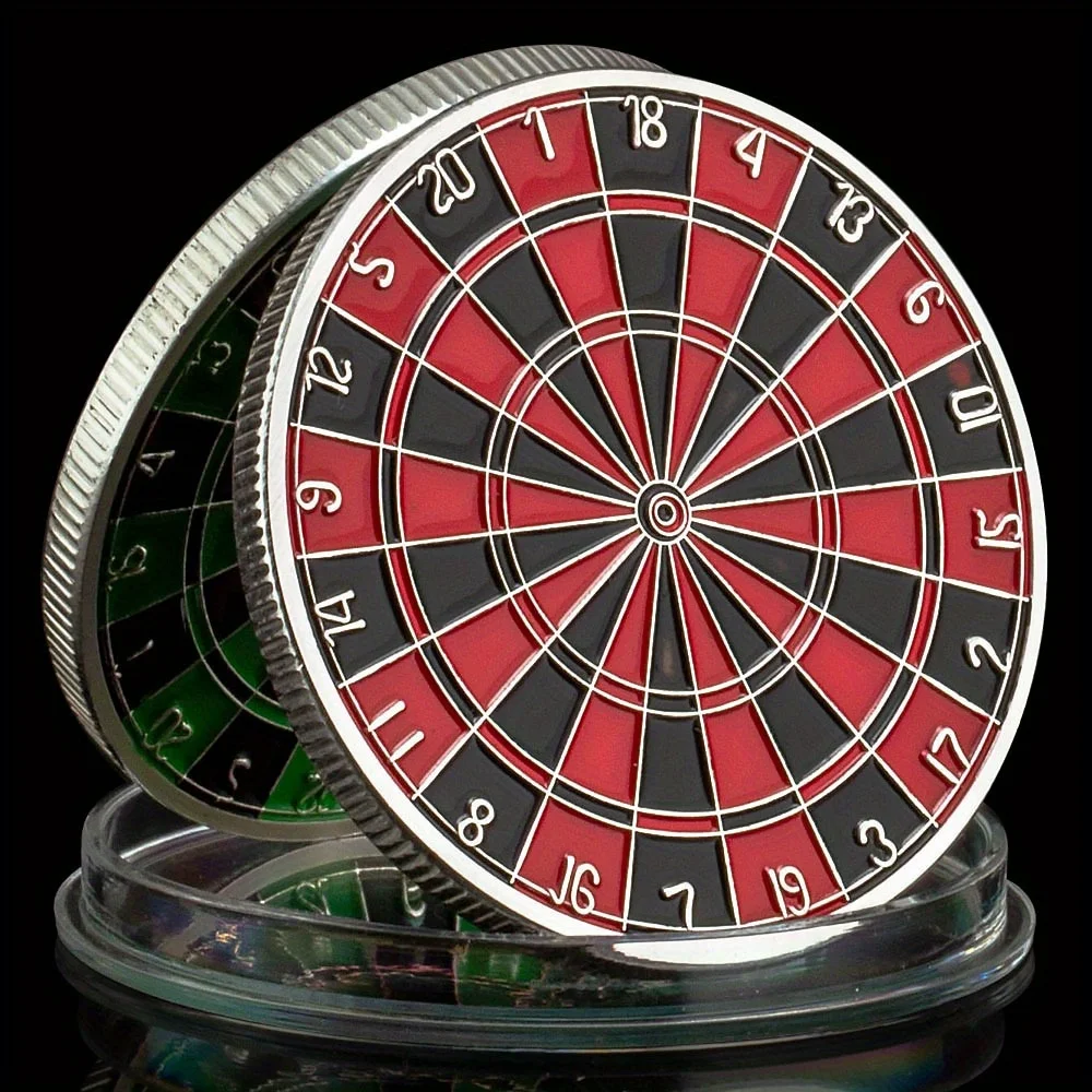 1 Pcs Dart Board Souvenir Gift Silvery Plated Commemorative Coin Collection Challenge Coin