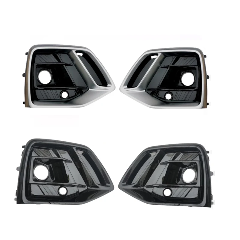 1 Pair Car Front Bumper Cover Lower Grille Bezel Insert Fog Lamp Frame Styling Decoration Compatible For Q5 2021-2023