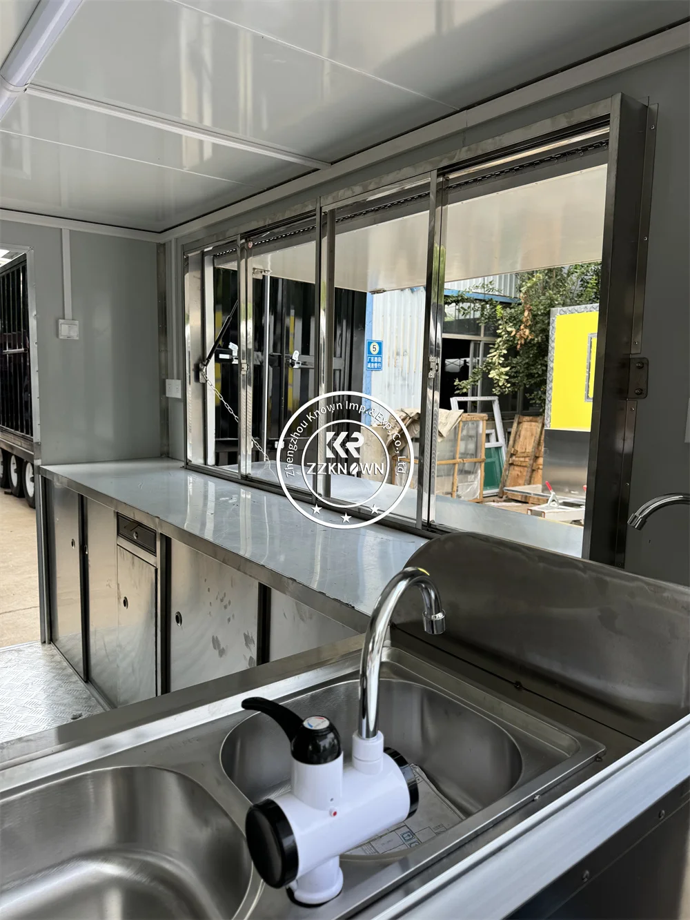 Carrello per hot dog Carrello per alimenti Cucina mobile Carrello per caffè gelato completamente attrezzato Rimorchio per cibo da concesión