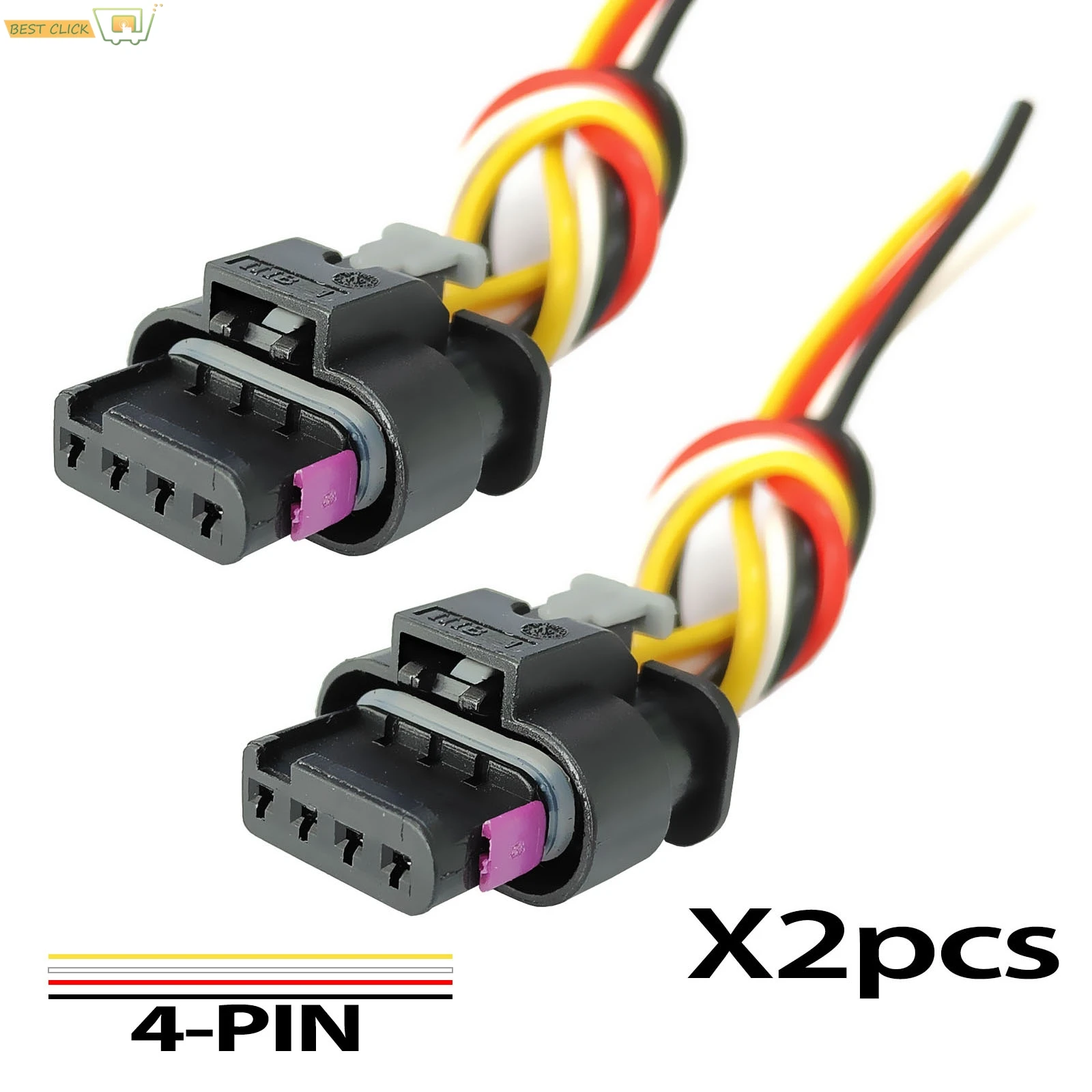 Pair 4Pin Map Brake Intake Pressure Sensor Connector 4H0973704 For Audi A3 A4 A5 A6 Q2 Q3 Q5 Q7 Plug Harness 4F0973704