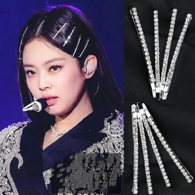 

Shiny Zircon Hair Clip Metal Hair Pin Sparkling Rhinestone Side Clip for Women Girls Sweet Daily Party Wedding Hair Accessories