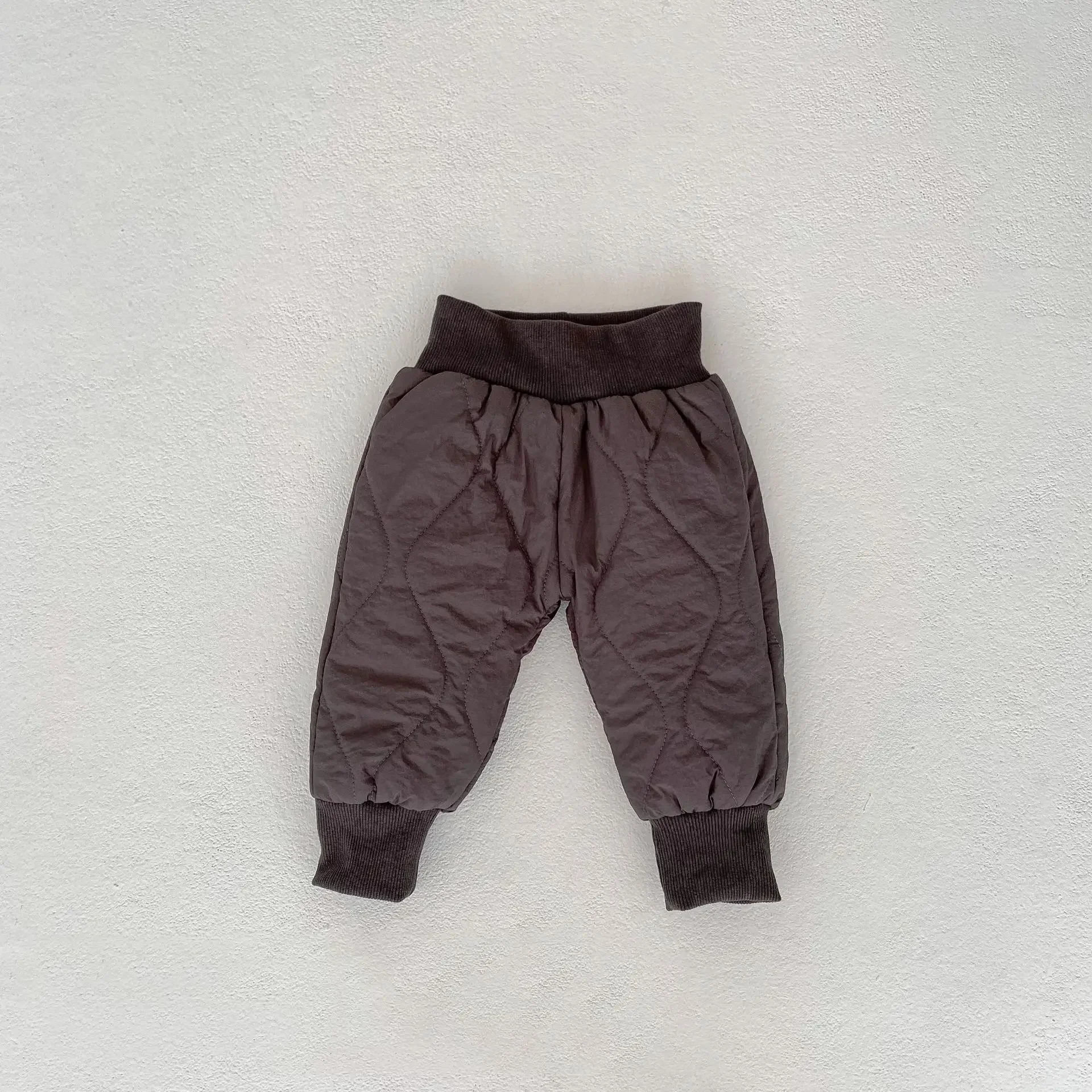 Baby Pants 2023 Autumn Winter New Fashionable Boys and Girls High Waisted Warm Casual Simple Warm Thick Baby Loose Pants