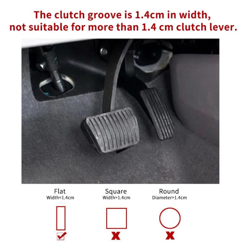 Brake Pedal Lock, Adjustable Auto Stainless Steel 8 Holes Brake Clutch Lock Anti-Theft Device with 2 Keys Brake Pedal Lock