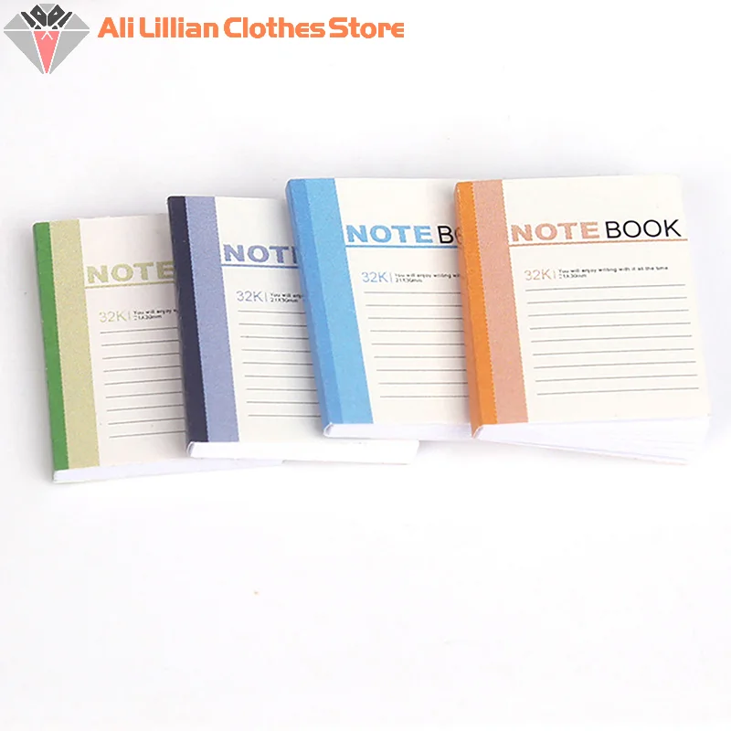 ⭐ CHAUD ❗   Mini carnet d'exercices pour maison de poupée 1/12, 4 pièces, modèle de maison de poupée, décoration d'étude, maison de poupées, accessoires de papeterie scolaire