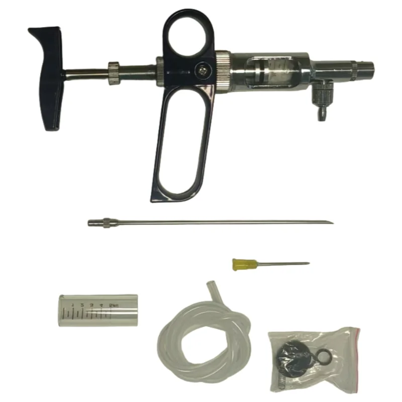 

5ml Adjustable Animal stainless steel continuous injection syringe device for vaccinating chickens and ducks.