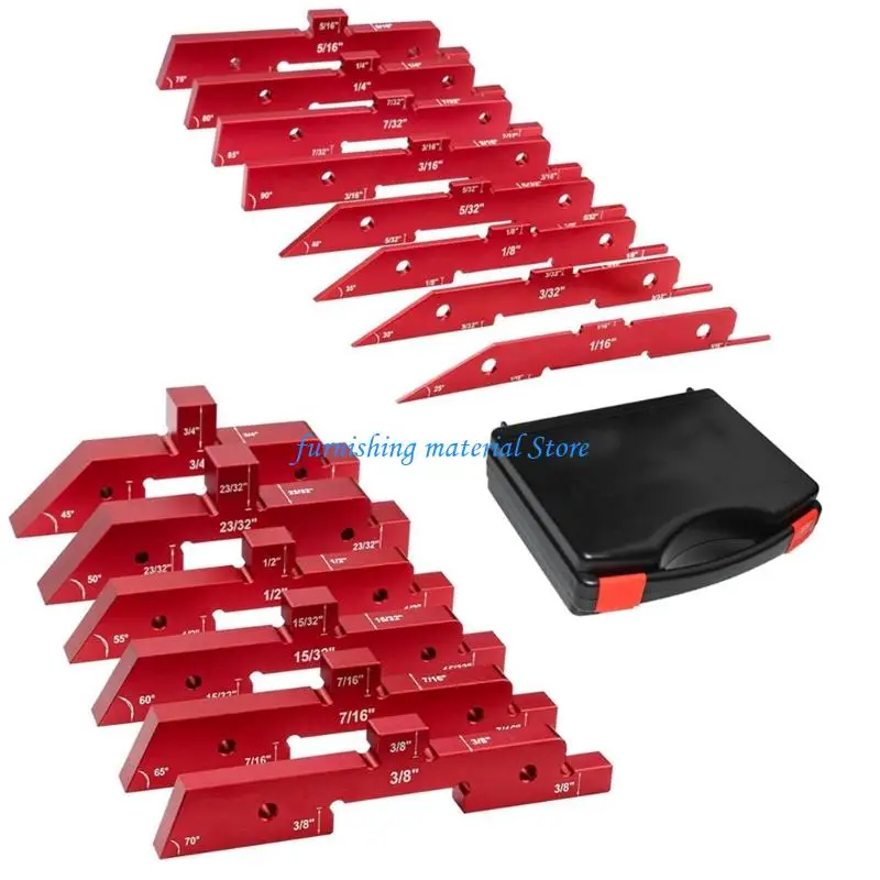 Y5GD 14pcs Height Gauge Set Setup Blocks Aluminum Alloy High Precisions Setup Bar Woodworking Tool Router Accessory