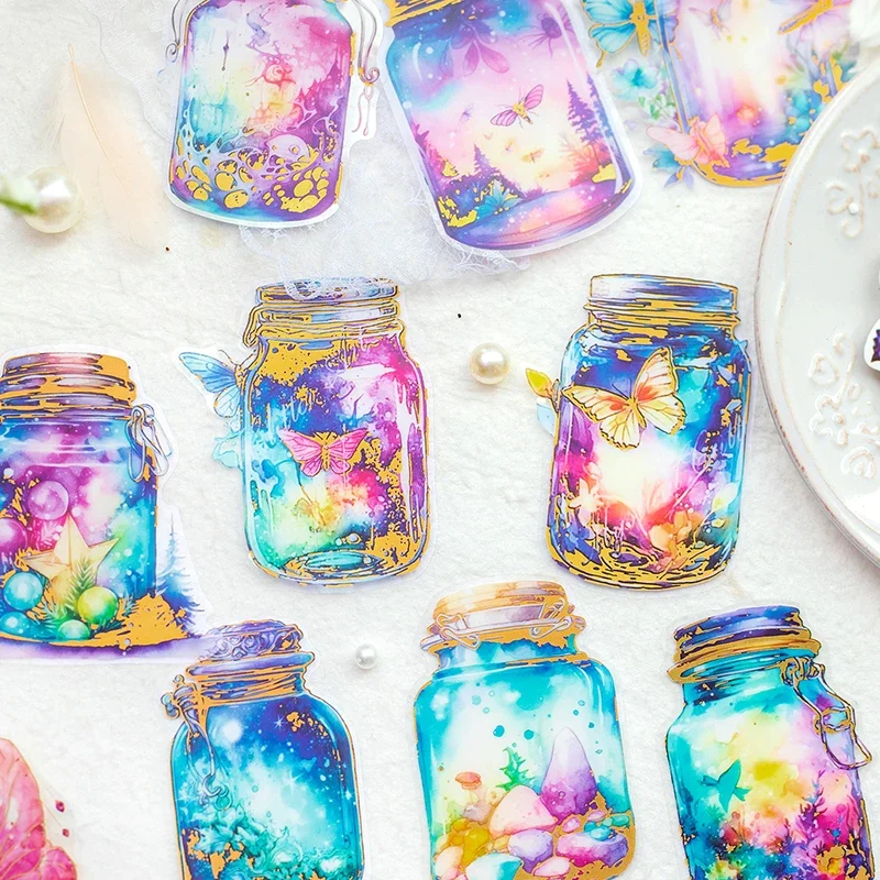 

10Sheets PET Sticker Bag Beautiful Wishing Bottle Background Dream handbook Decorative Material Stickers Scrapbook 155*90MM