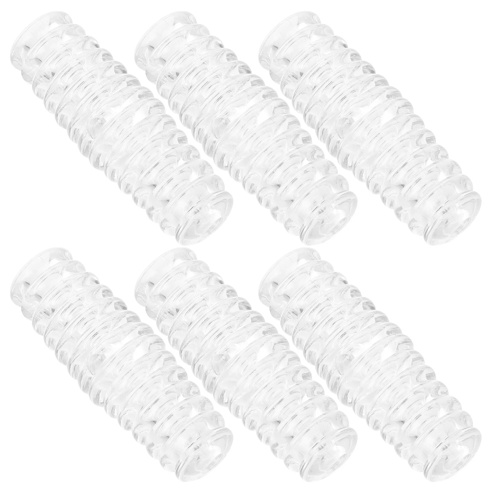 

6Pcs Clear Curtain Rod End Covers Transparent Handles Stick on Curtain Rod Ends No Drilling for Home Hotel