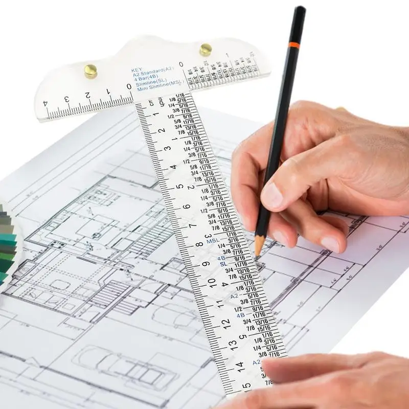 T Square Ruler Acrylic Clear Ruler For Drawing 6 Inches T Ruler T Ruler For Crafting Drafting Layout Work Art Framing & Drafting