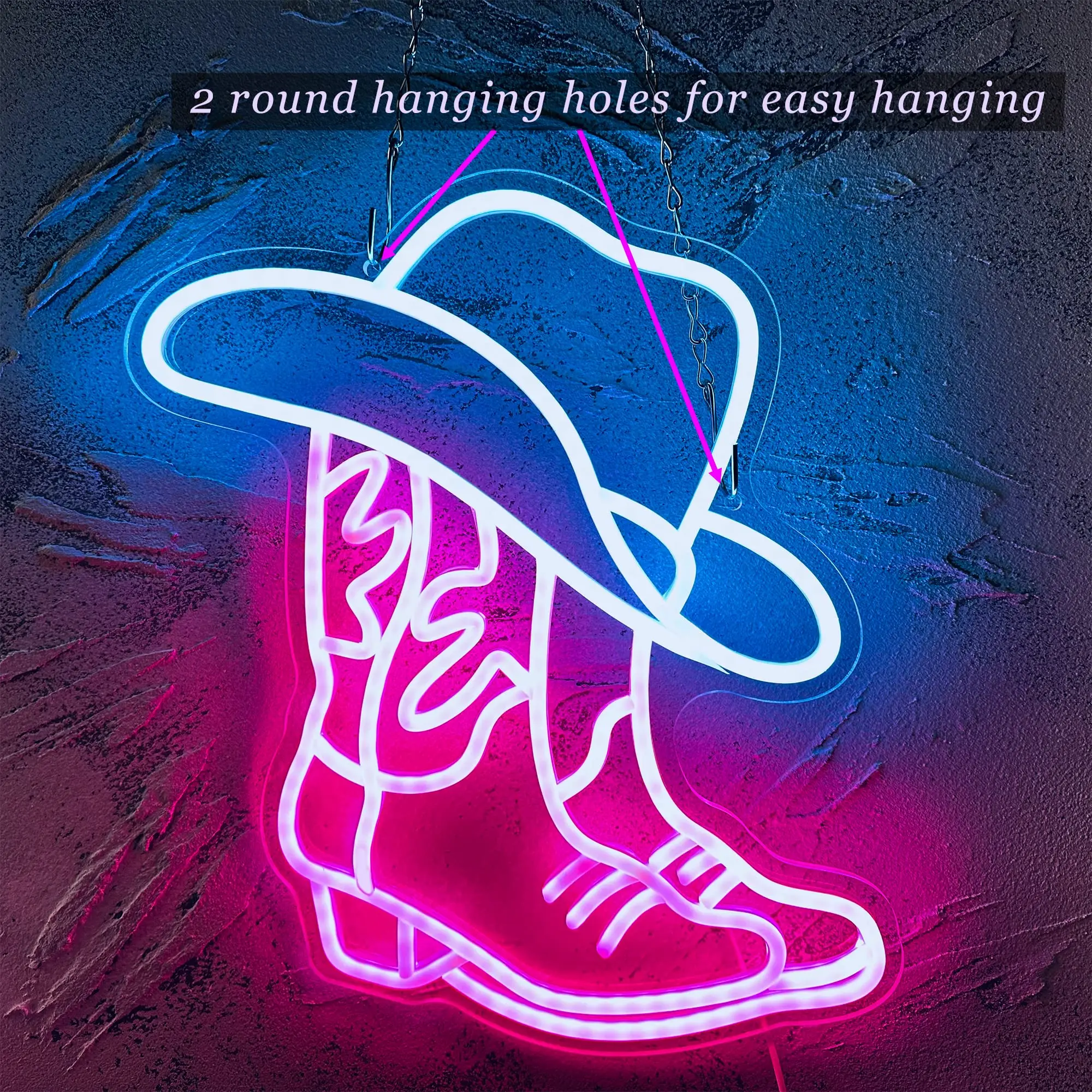 Cowboy Boot Neon Sign for Wall Decor USB Led Neon Light Sign for Game Room Party Man Cave Bedroom Gift for Gamer Night Light