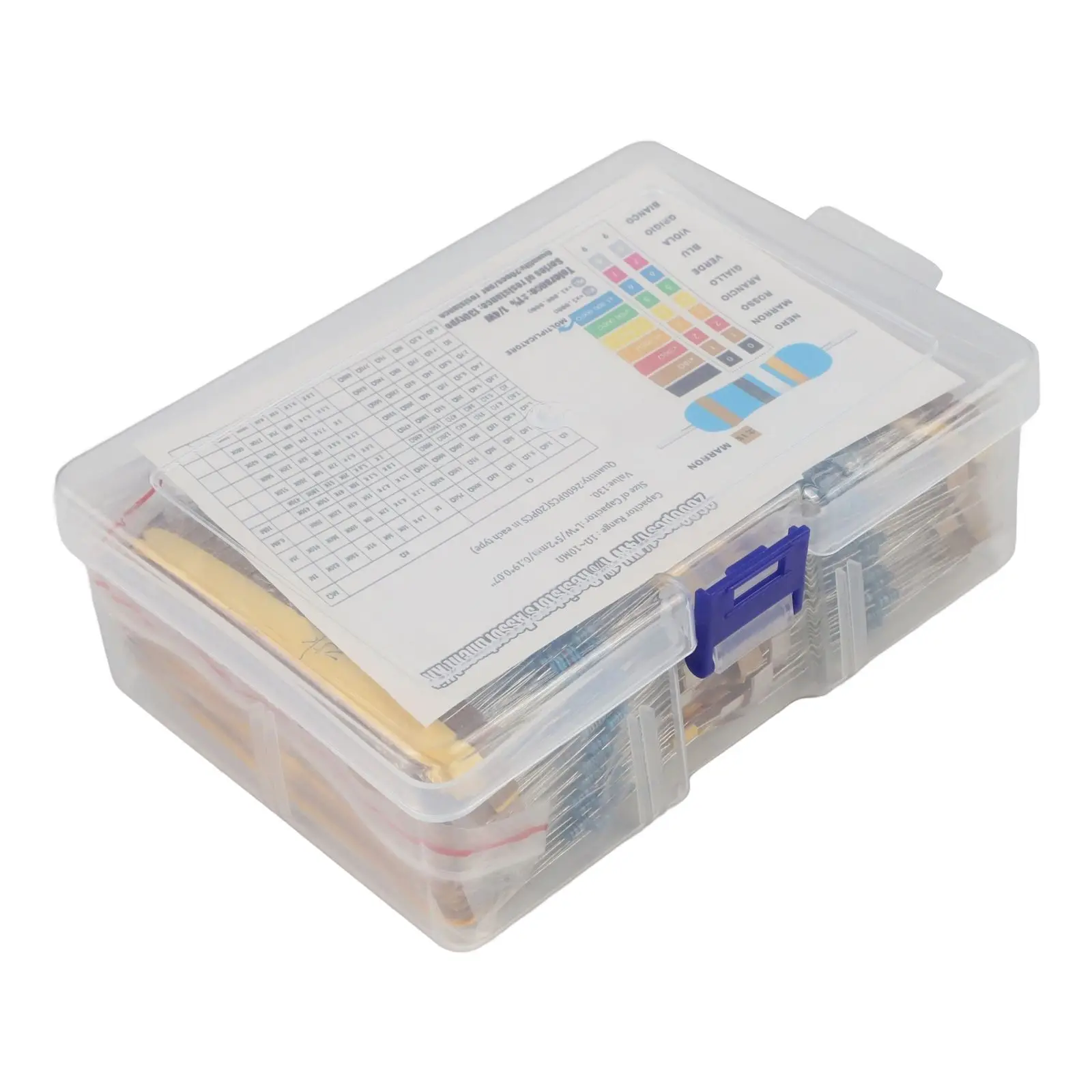 2600PCS 1/8W Metal Film Resistor Pack Commonly Used 130 Specification Resistance Metal Film Resistor Combination