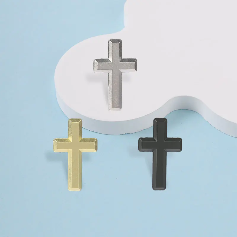 Klassischer, schlichter Metallkreuz-Abzeichen-Anstecker mit religiösem Motiv, Emaille, spiritueller Anstecker für Anzug, Revers, Rucksack, Dekoration, Geschenk – Detail 5