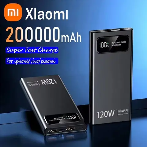 Xiaomi 200000mAh Powerbank 120W Supersnabb Laddning Batteri Hög Kapacitet Digital Display Powerbank För iPhone Samsung Huawei 8 best sales powerbank för mobiltelefon - №2