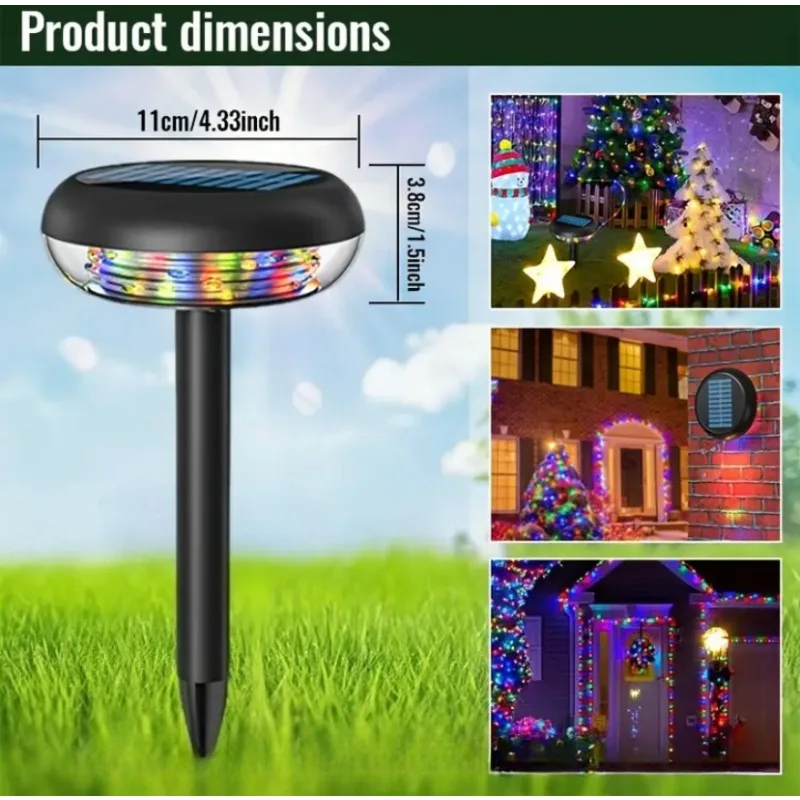 شريط إضاءة للتخييم قابل لإعادة الشحن بالطاقة الشمسية في الهواء الطلق، قابل للدوران 10 متر، ديكور جو عيد الميلاد، مصباح حديقة LED سلسلة RGB الجنية