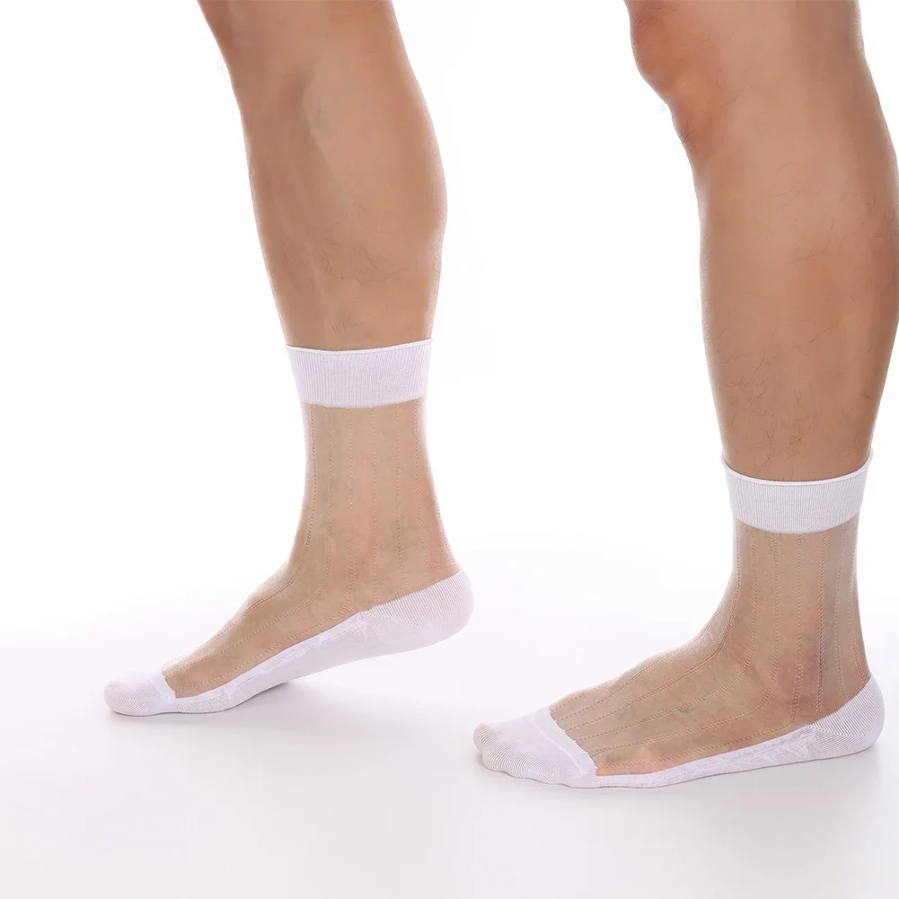 جوارب حريرية رجالية فاخرة شفافة وشفافة تعزز الراحة والتهوية مثالية للعمل والملابس المسائية #2