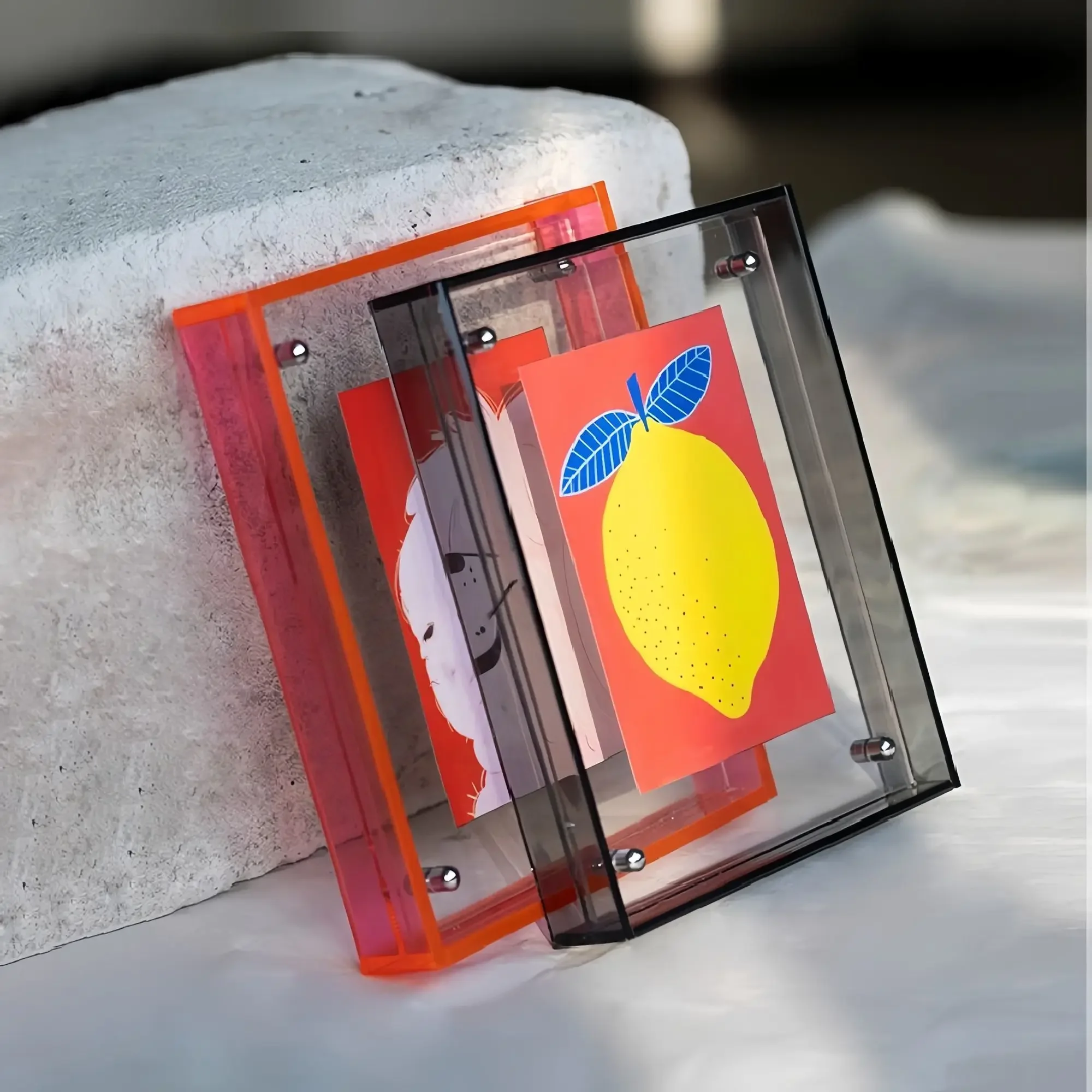 Thick Acrylic Hollow Translucent Photo Frame for Wall, Acrylic Photo Frame for Picture and Paintings Desktop Decoration