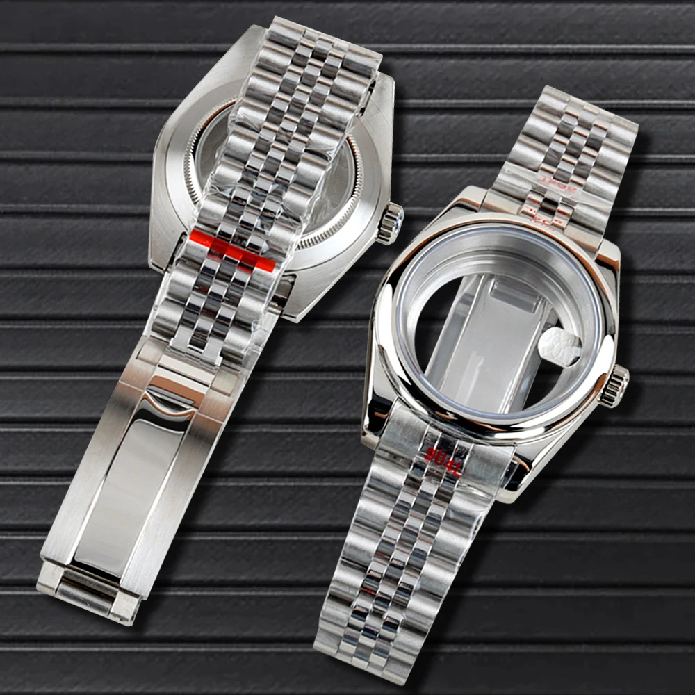 

36/39mm NH35 Watch Case Solid 316L Stainless Steel Jubilee/Oyster/Presidential Strap for Datejust NH35 NH36 Movement 28.5mm Dial