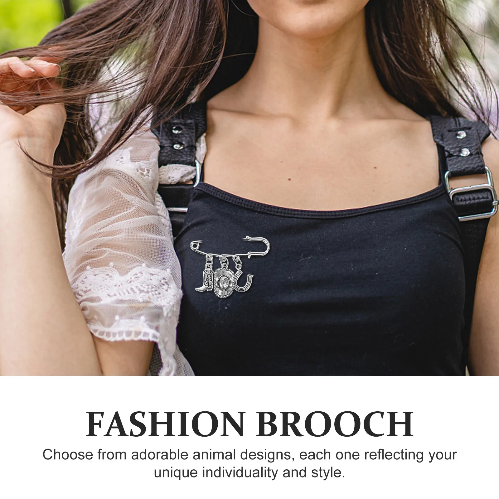 

1 Piece Western Cowboy Themed Brooch Alloy Fashion Pin for Women Elegant Sweater Shawl Cardigan Dress Accessory Gift Western