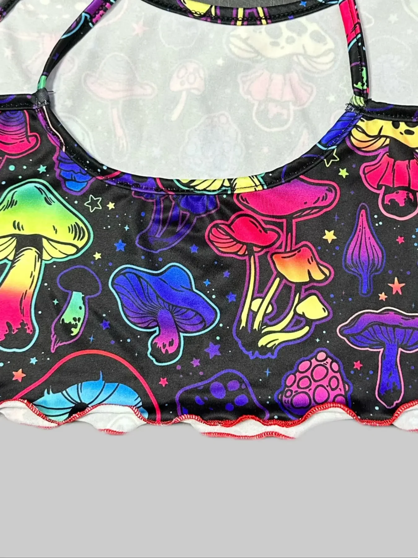 Women\'s 2pcs Cute Soft Comfy Mushroom Print Spaghetti Strap Shorts Sleepwear Sleeveless Sleepwear & Loungewear Pajama Set