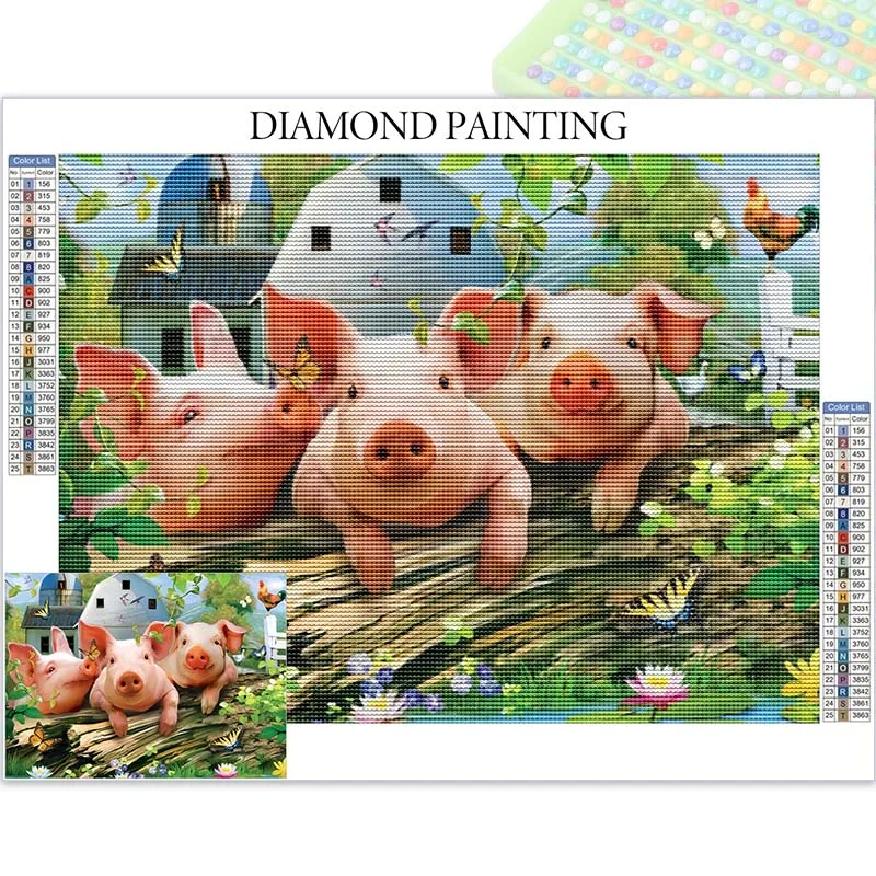 

Form Animals Diamond Painting Kits New Arrivals Pig Rooser Horse Mosaic For Children Diamond Art Clearance Sale Stitch Productos