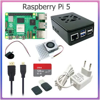 Raspberry Pi 5 4GB / 8GB RAM Dev Board คอมพิวเตอร์ 2.4GHz Cortex-A76 CPU VideoCore VII GPU อุปกรณ์เสริมพัดลมแหล่งจ่ายไฟสําหรับ Pi5