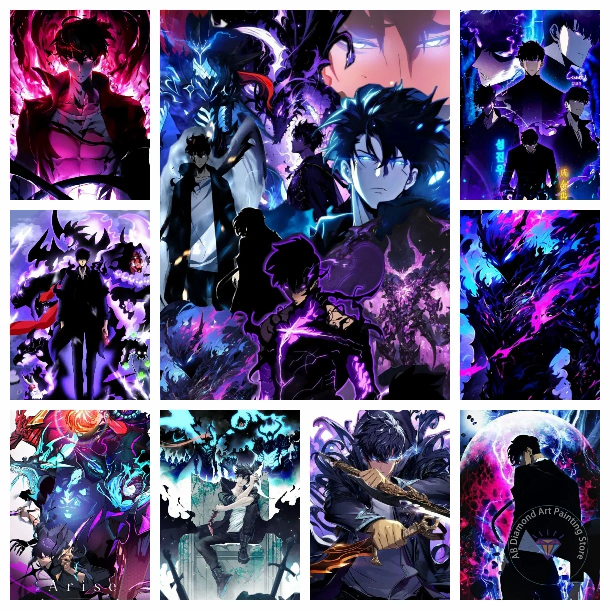 

S-Solo-Leveling-Season 2, набор для алмазной живописи в стиле аниме, 5D DIY Алмазная вышивка крестом, ручная работа, детский подарок, украшение для дома